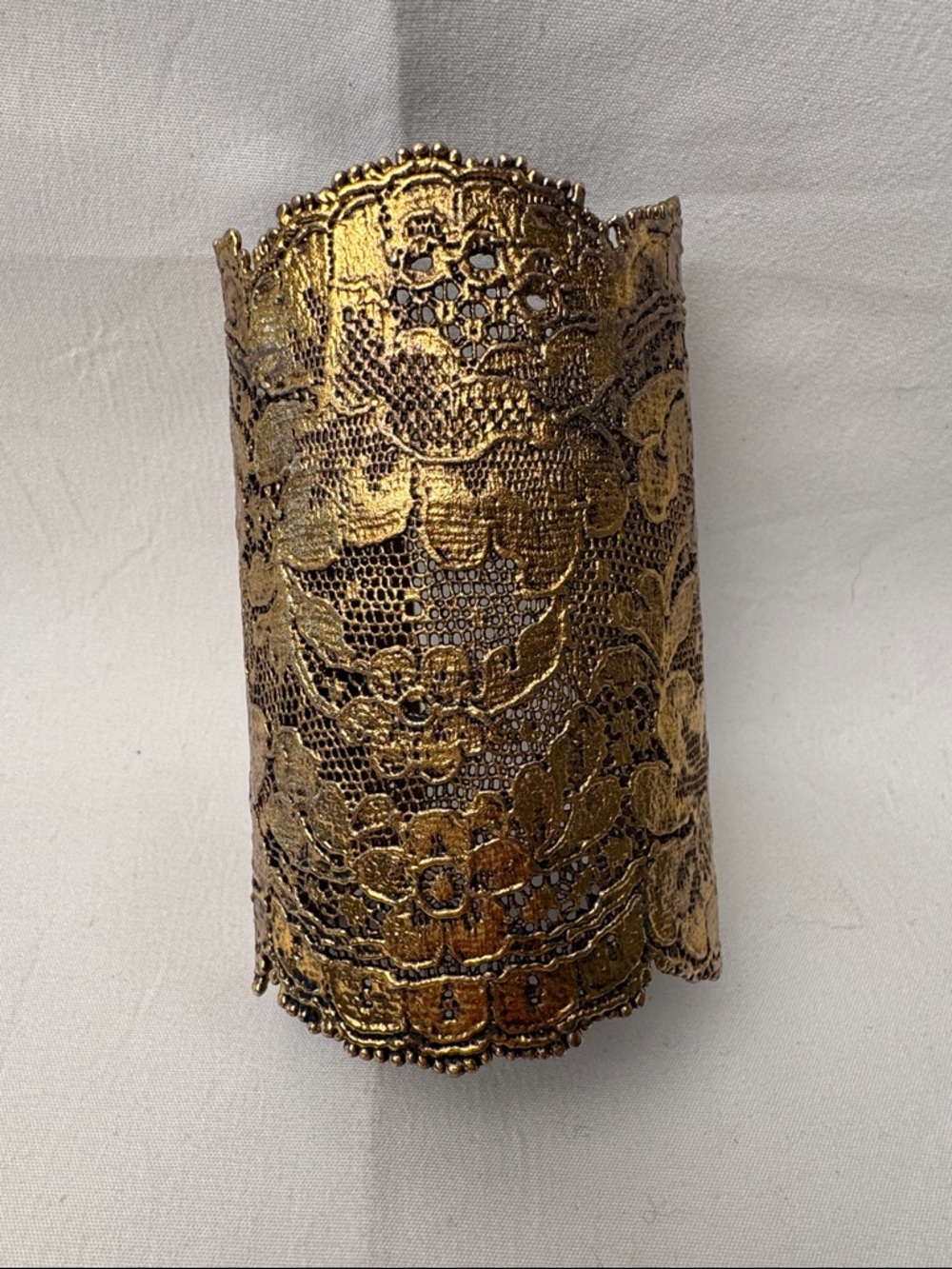 Gold Lace Wide Cuff Bracelet - Women Accessories